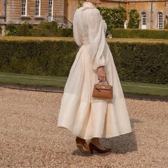 Zimmermann Wild Botanical Ruffled Linen and Silk Dress - Picture 2 of 15